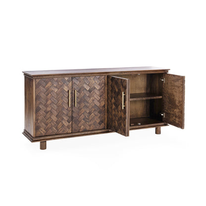 Kona Brown Mango Wood Buffets & Cabinet Shira Four-Door Buffet Collection
