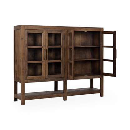 Natural Reclaimed Wood Display Cabinet Kharga Four-Door Display Cabinet Collection
