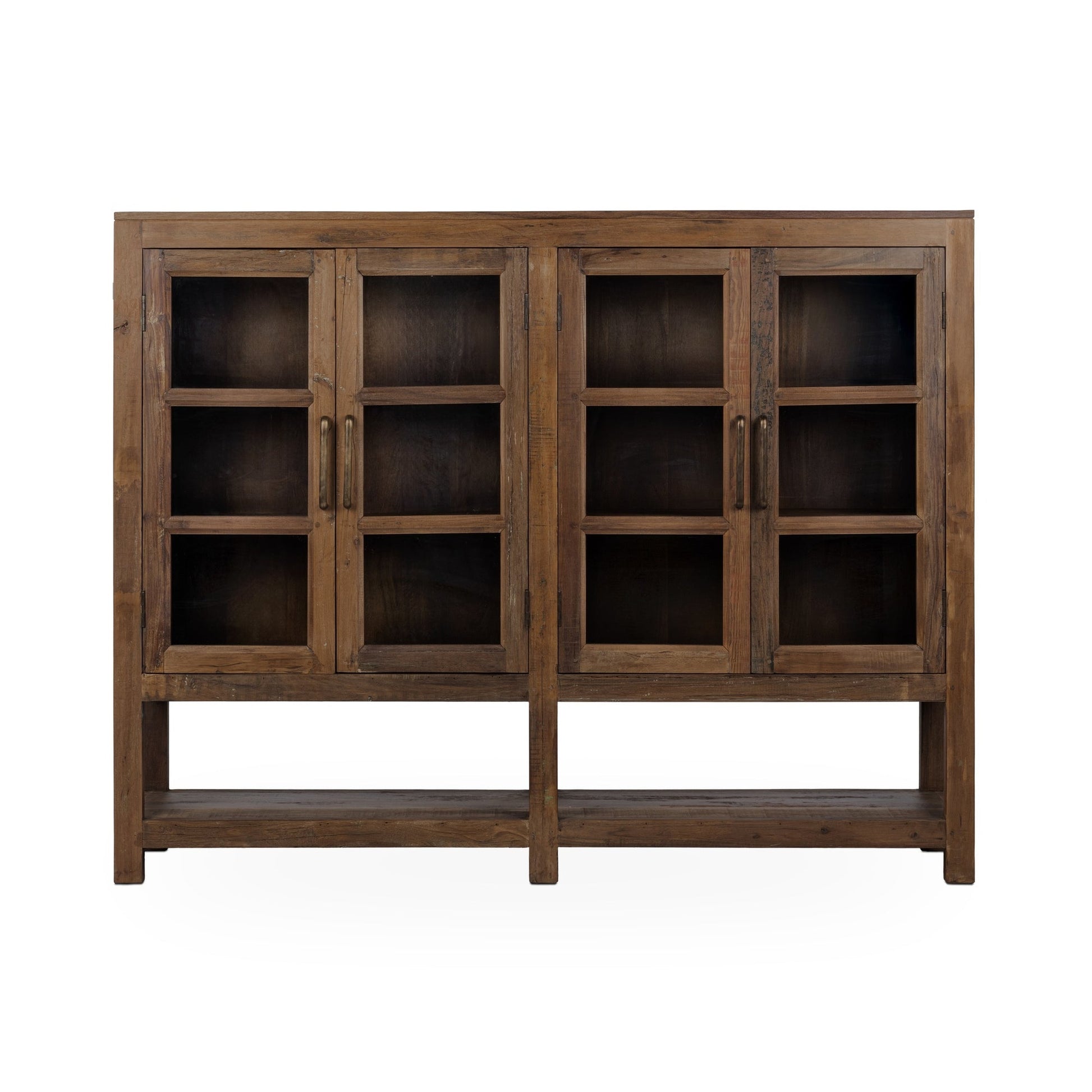 Natural Reclaimed Wood Display Cabinet Kharga Four-Door Display Cabinet Collection