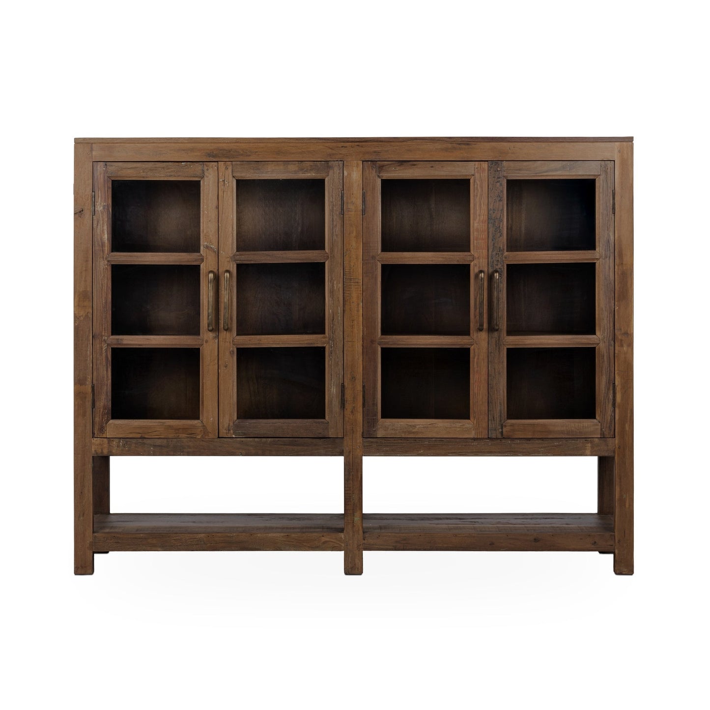Natural Reclaimed Wood Display Cabinet Kharga Four-Door Display Cabinet Collection