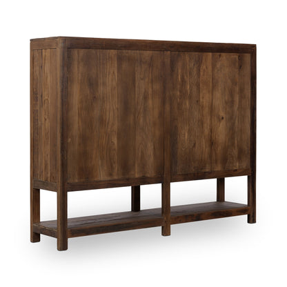 Natural Reclaimed Wood Display Cabinet Kharga Four-Door Display Cabinet Collection