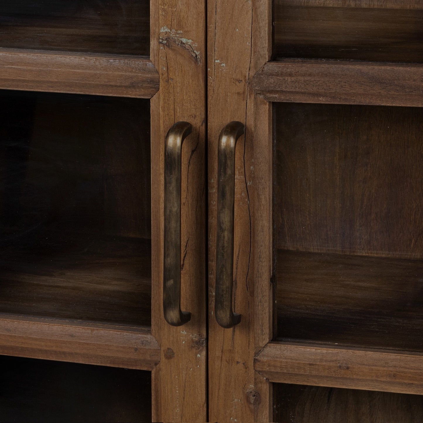 Natural Reclaimed Wood Display Cabinet Kharga Four-Door Display Cabinet Collection
