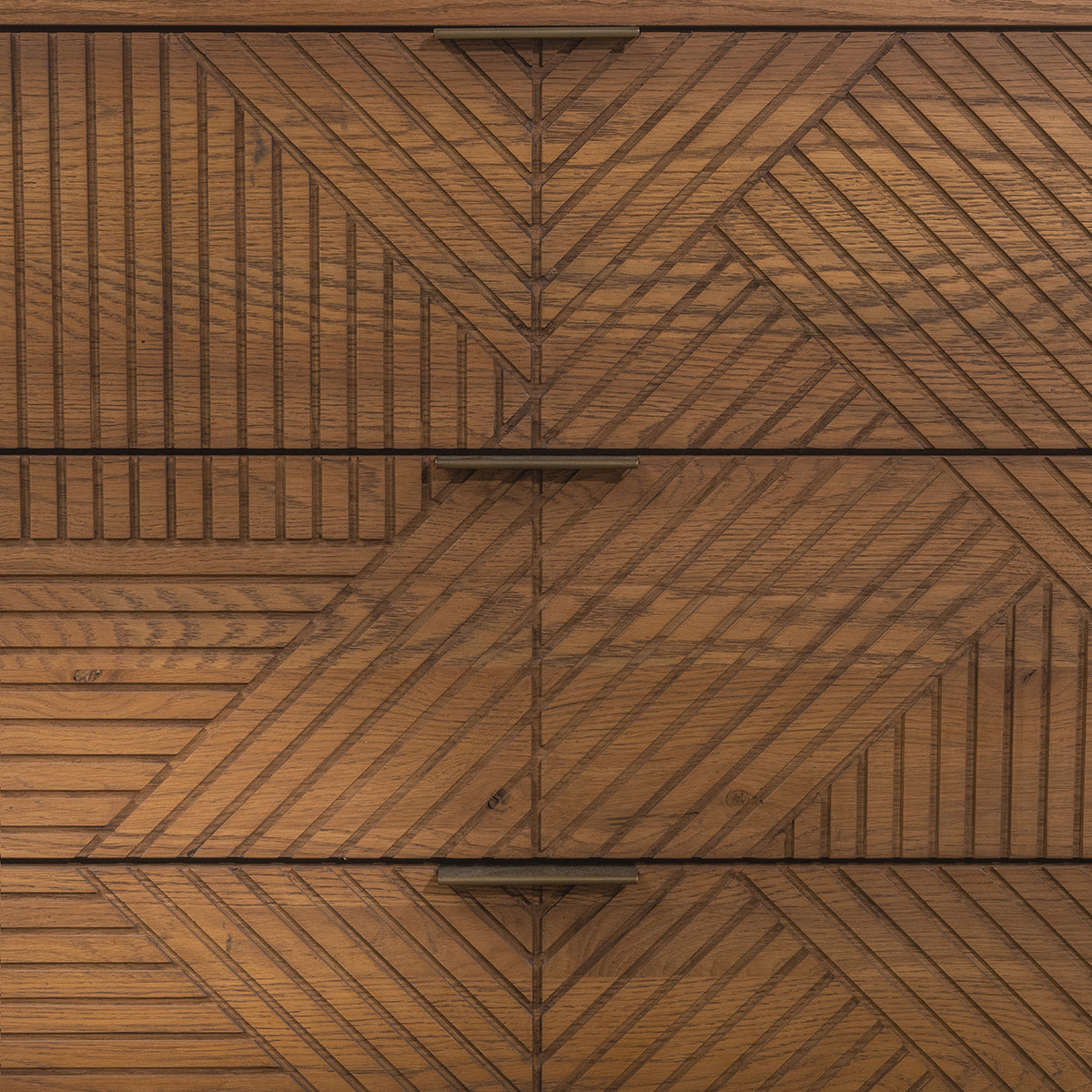 Caramel Brown Oak Veneer Dresser Santa Clara Six-Drawer Dresser Collection