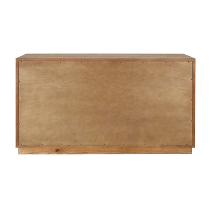 Caramel Brown Oak Veneer Dresser Santa Clara Six-Drawer Dresser Collection