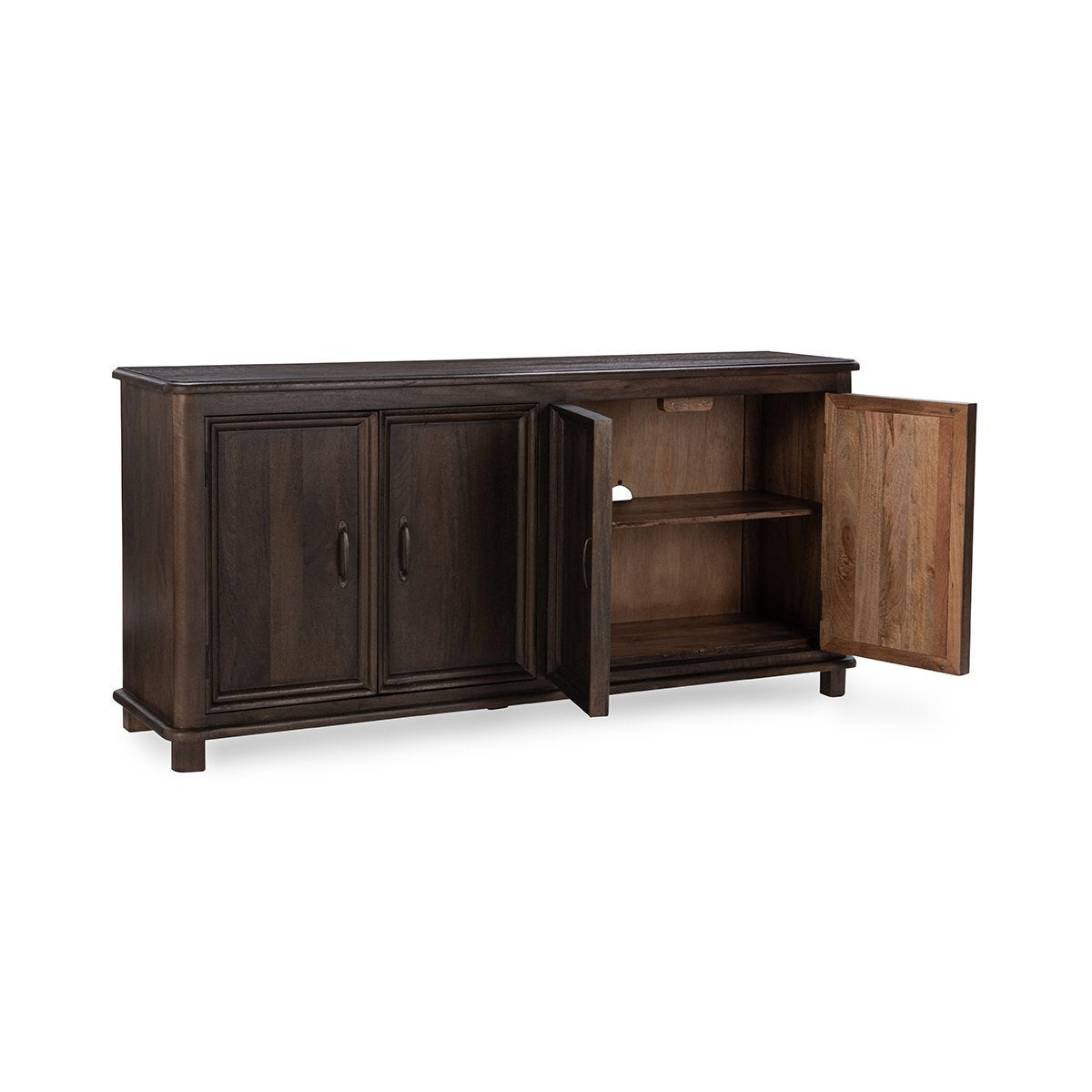 Cocoa Brown Mango Wood Buffets & Cabinet Brookside Four-Door Cabinet Collection