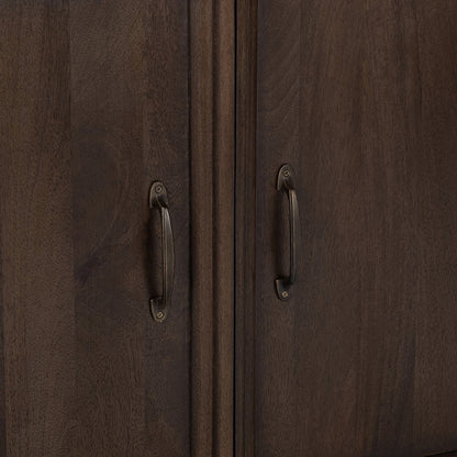 Cocoa Brown Mango Wood Buffets & Cabinet Brookside Four-Door Cabinet Collection