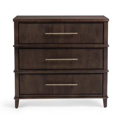 Auburn Walnut Mango Wood Chest Westlake Three-Drawer Chest Collection