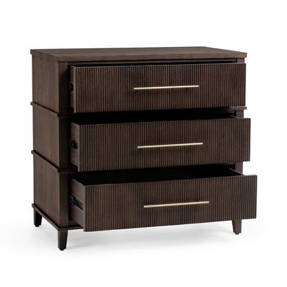 Auburn Walnut Mango Wood Chest Westlake Three-Drawer Chest Collection