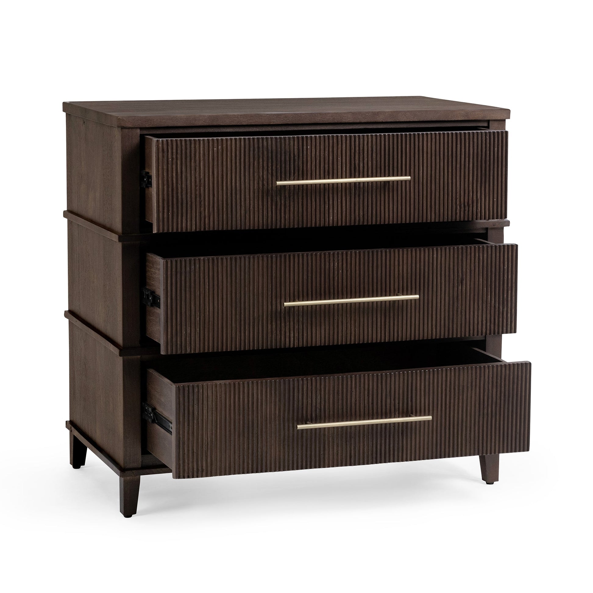 Auburn Walnut Mango Wood Chest Westlake Three-Drawer Chest Collection