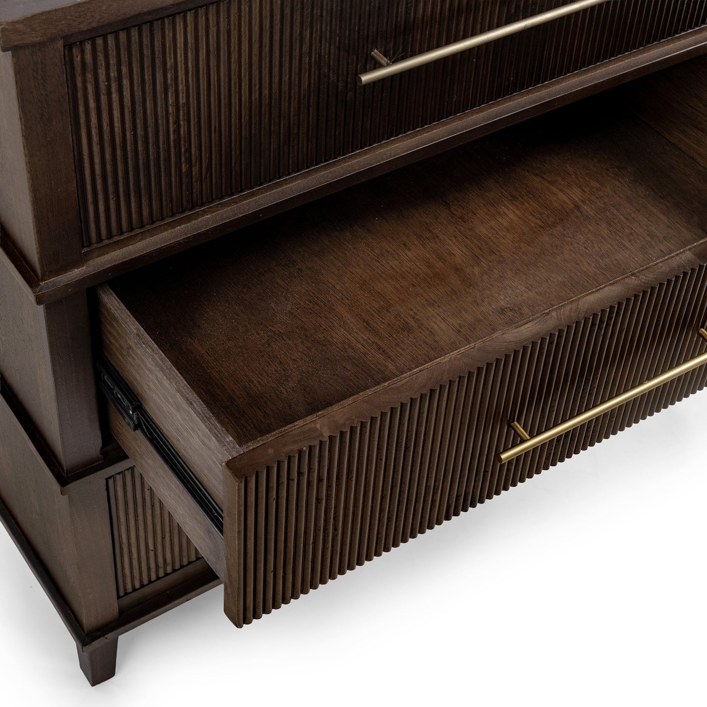 Auburn Walnut Mango Wood Chest Westlake Three-Drawer Chest Collection
