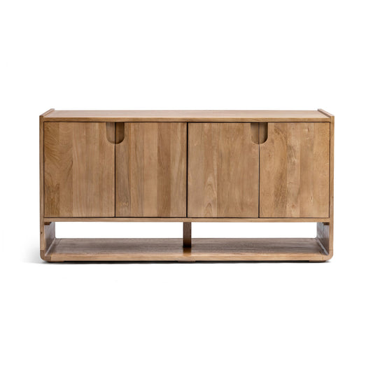 Natural Maple Mango Wood Buffets & Cabinet Laguna Four-Door Buffet Collection