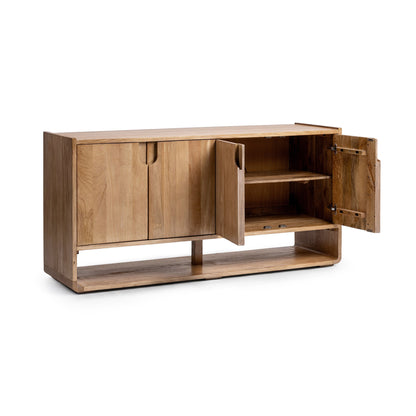 Natural Maple Mango Wood Buffets & Cabinet Laguna Four-Door Buffet Collection