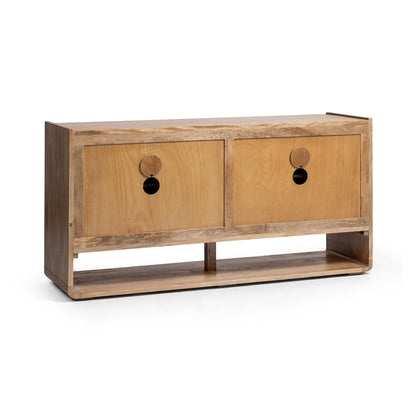 Natural Maple Mango Wood Buffets & Cabinet Laguna Four-Door Buffet Collection