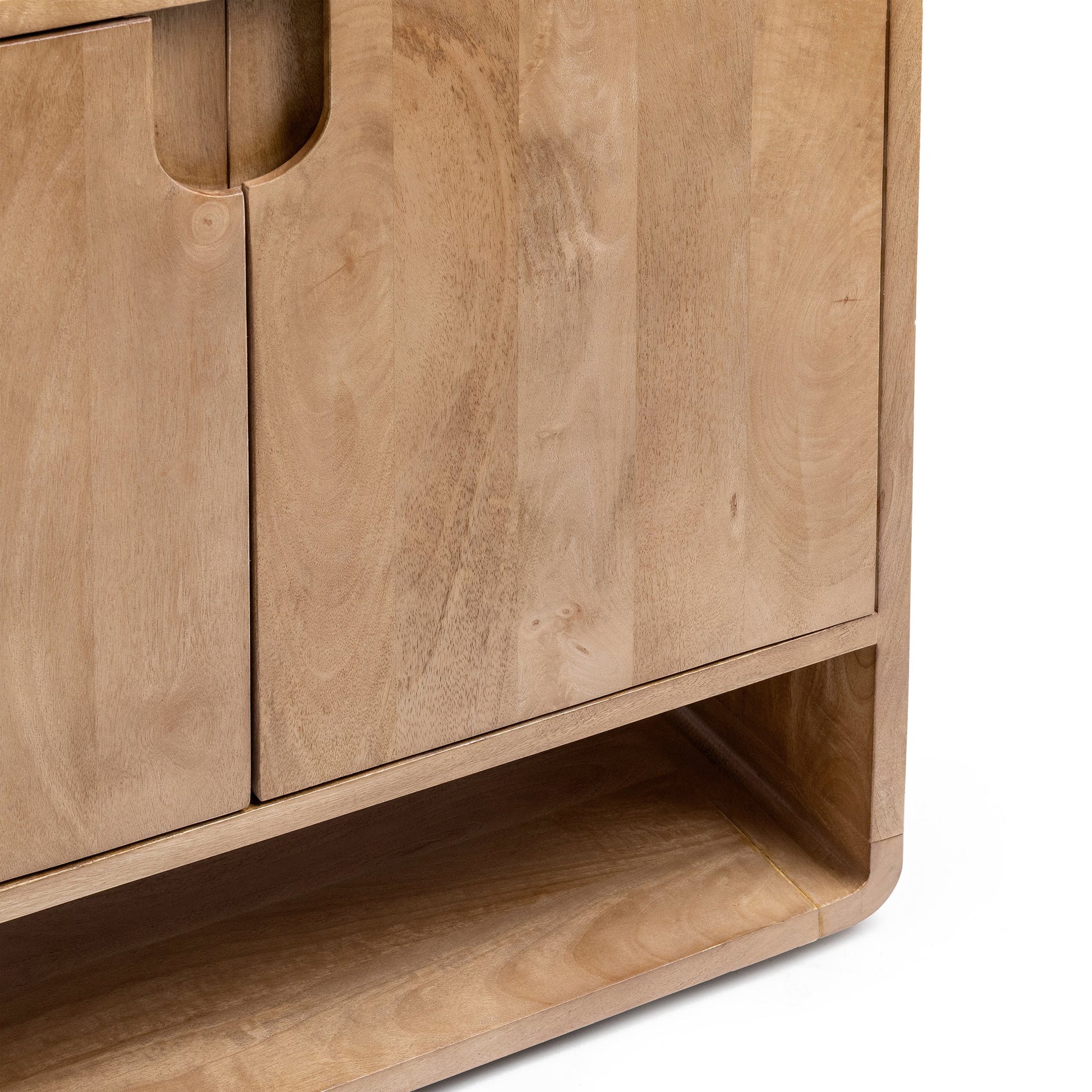 Natural Maple Mango Wood Buffets & Cabinet Laguna Four-Door Buffet Collection