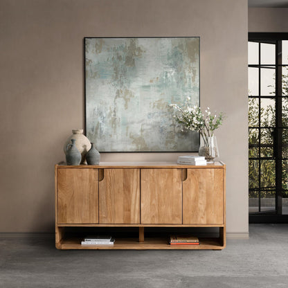 Natural Maple Mango Wood Buffets & Cabinet Laguna Four-Door Buffet Collection