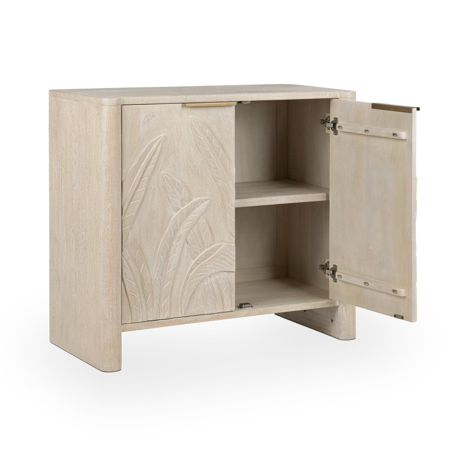 Cream Mango Wood Buffets & Cabinet Ledro Two-Door Cabinet Collection