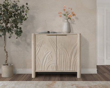 Cream Mango Wood Buffets & Cabinet Ledro Two-Door Cabinet Collection