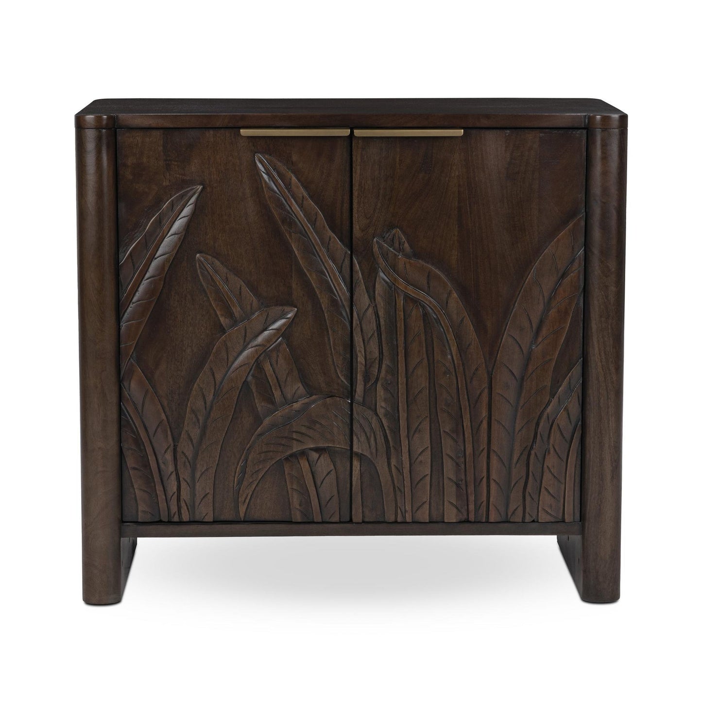 Dark Brown Mango Wood Buffets & Cabinet Ledro Two-Door Cabinet Collection