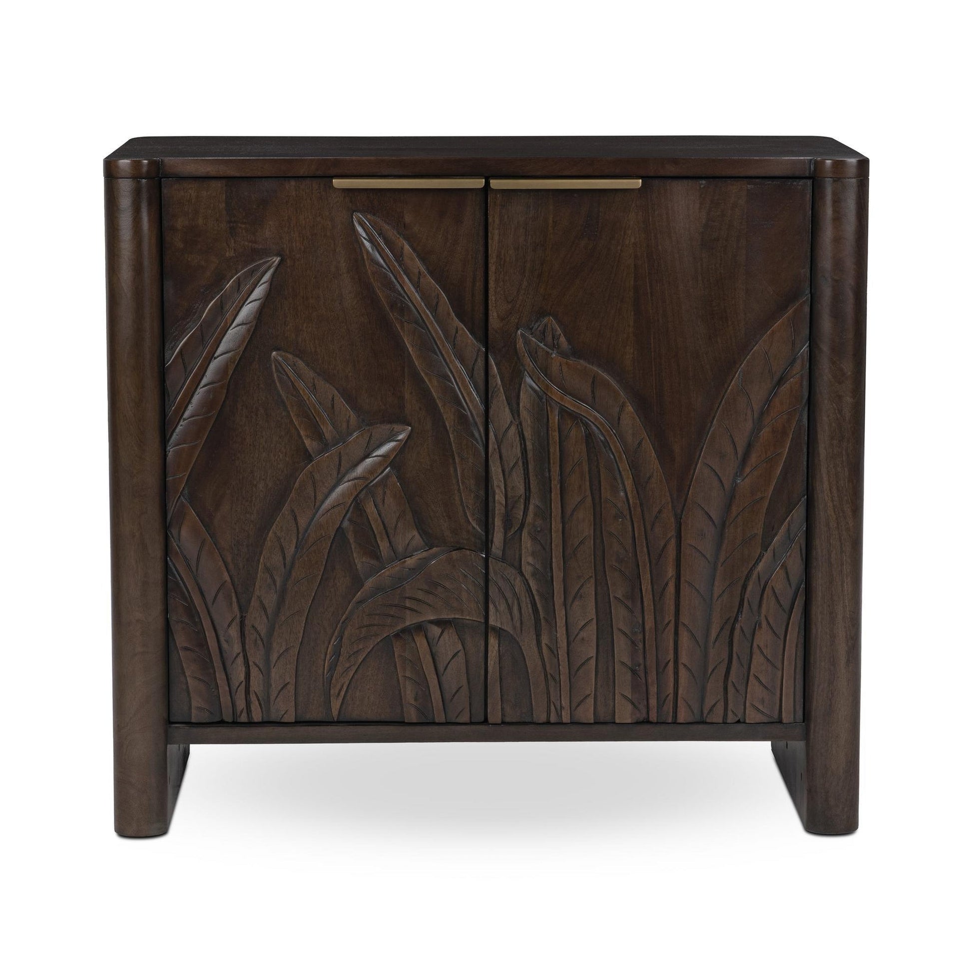Dark Brown Mango Wood Buffets & Cabinet Ledro Two-Door Cabinet Collection