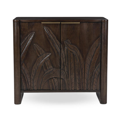 Dark Brown Mango Wood Buffets & Cabinet Ledro Two-Door Cabinet Collection