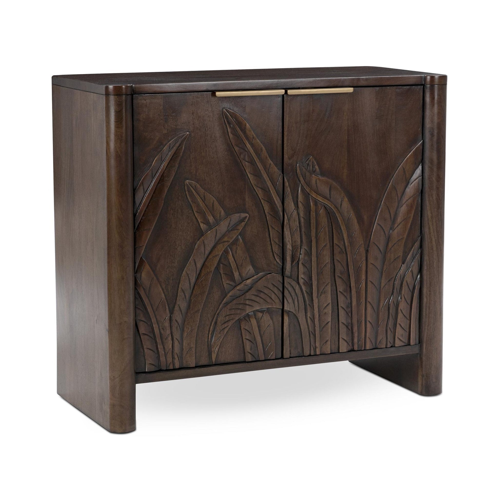 Dark Brown Mango Wood Buffets & Cabinet Ledro Two-Door Cabinet Collection