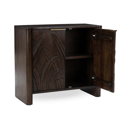 Dark Brown Mango Wood Buffets & Cabinet Ledro Two-Door Cabinet Collection