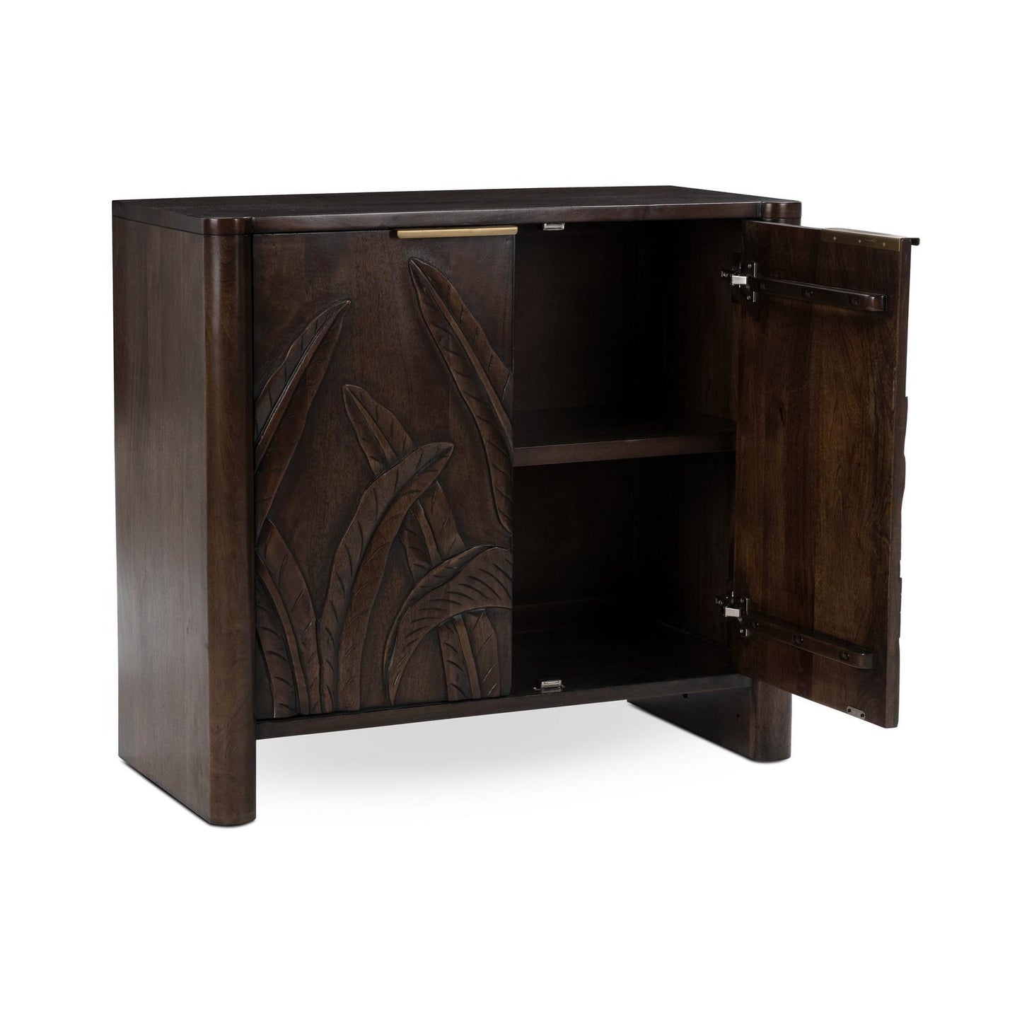 Dark Brown Mango Wood Buffets & Cabinet Ledro Two-Door Cabinet Collection