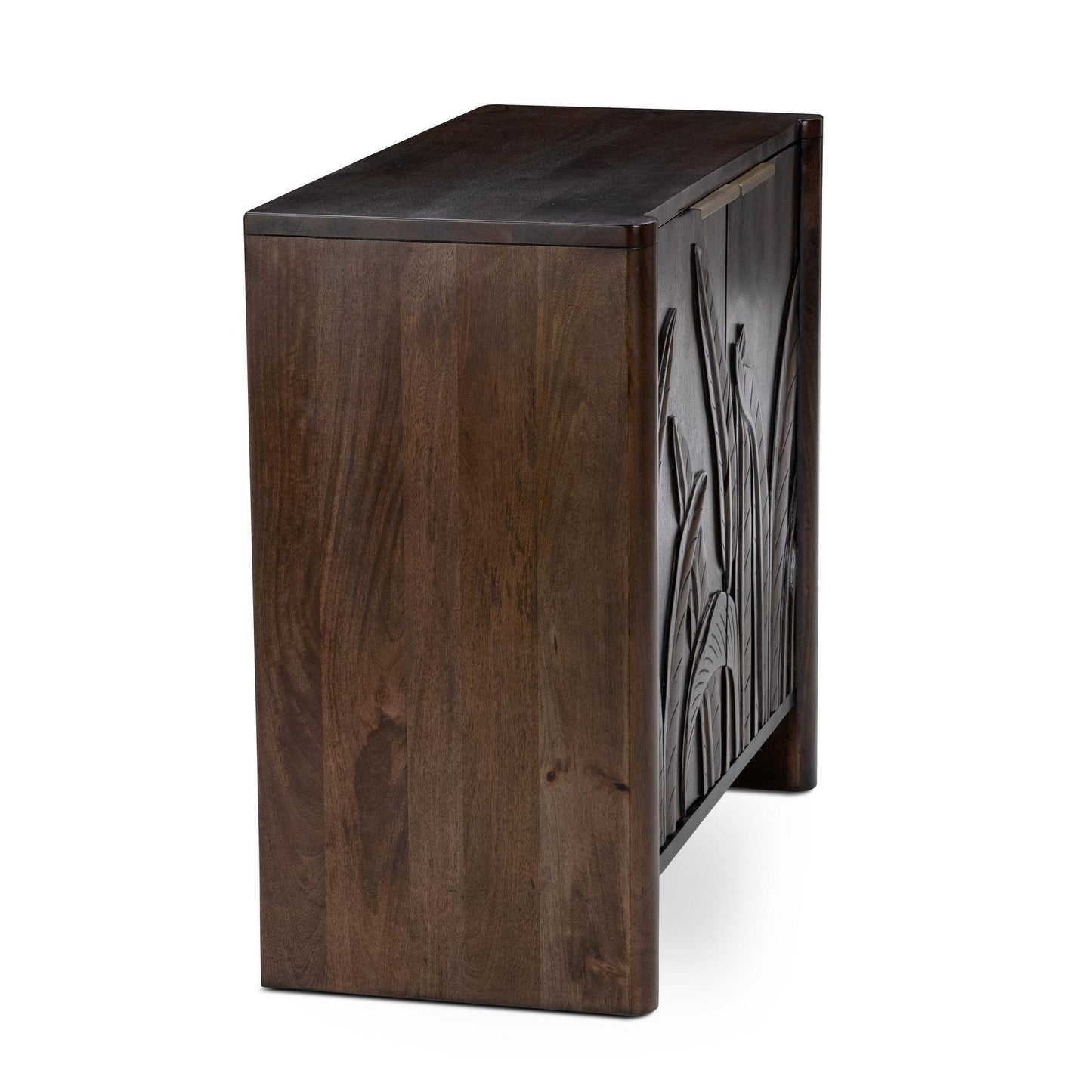 Dark Brown Mango Wood Buffets & Cabinet Ledro Two-Door Cabinet Collection