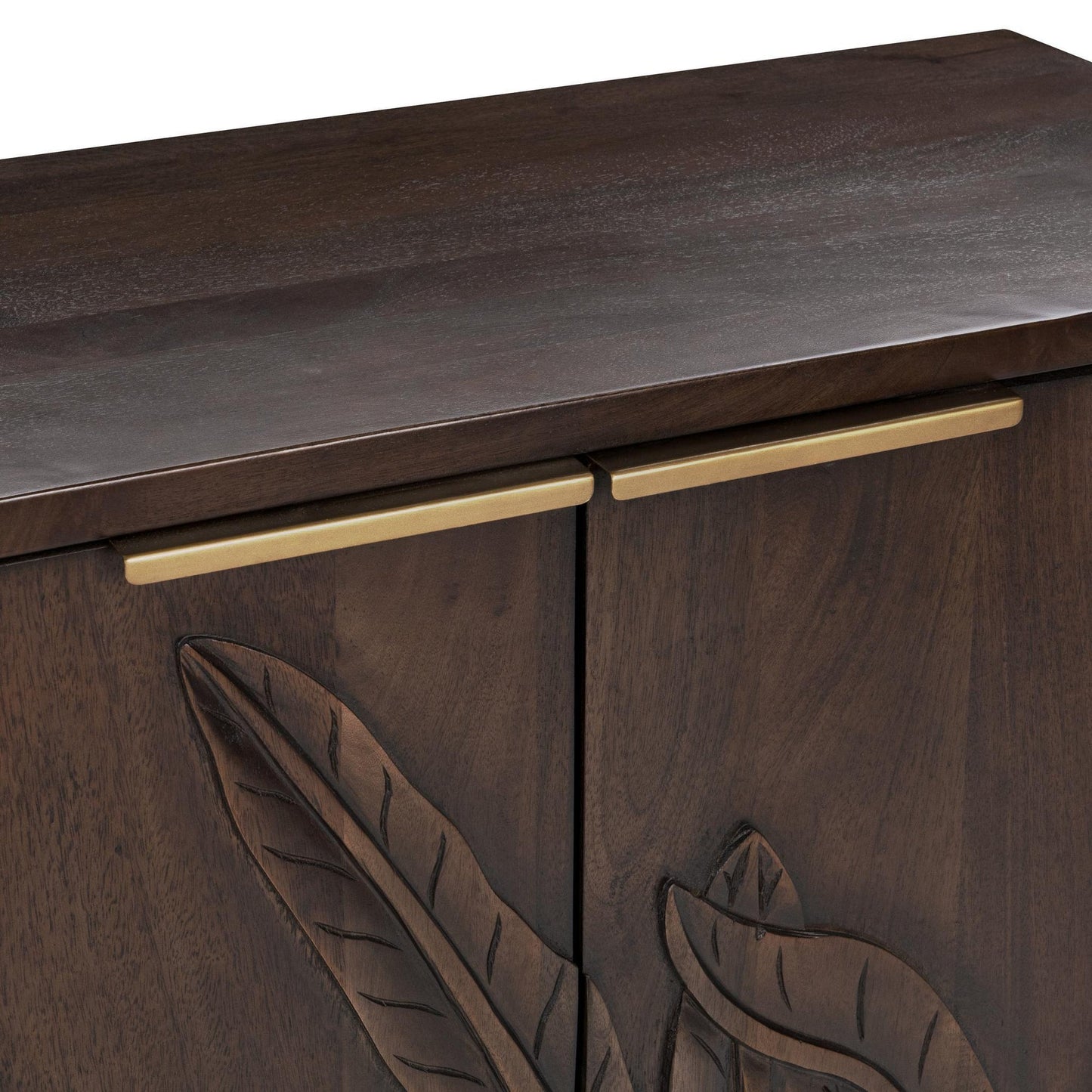Dark Brown Mango Wood Buffets & Cabinet Ledro Two-Door Cabinet Collection