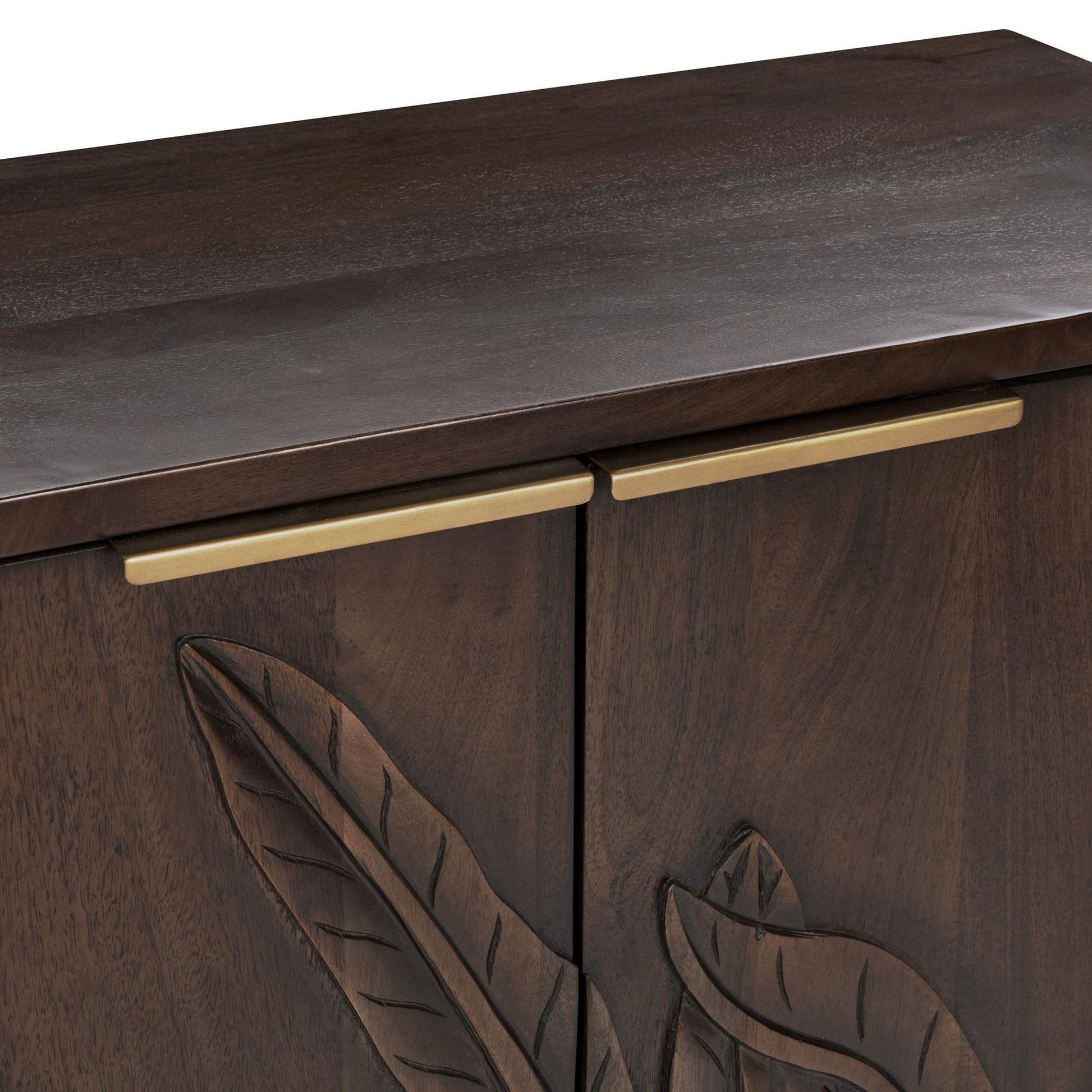 Dark Brown Mango Wood Buffets & Cabinet Ledro Two-Door Cabinet Collection