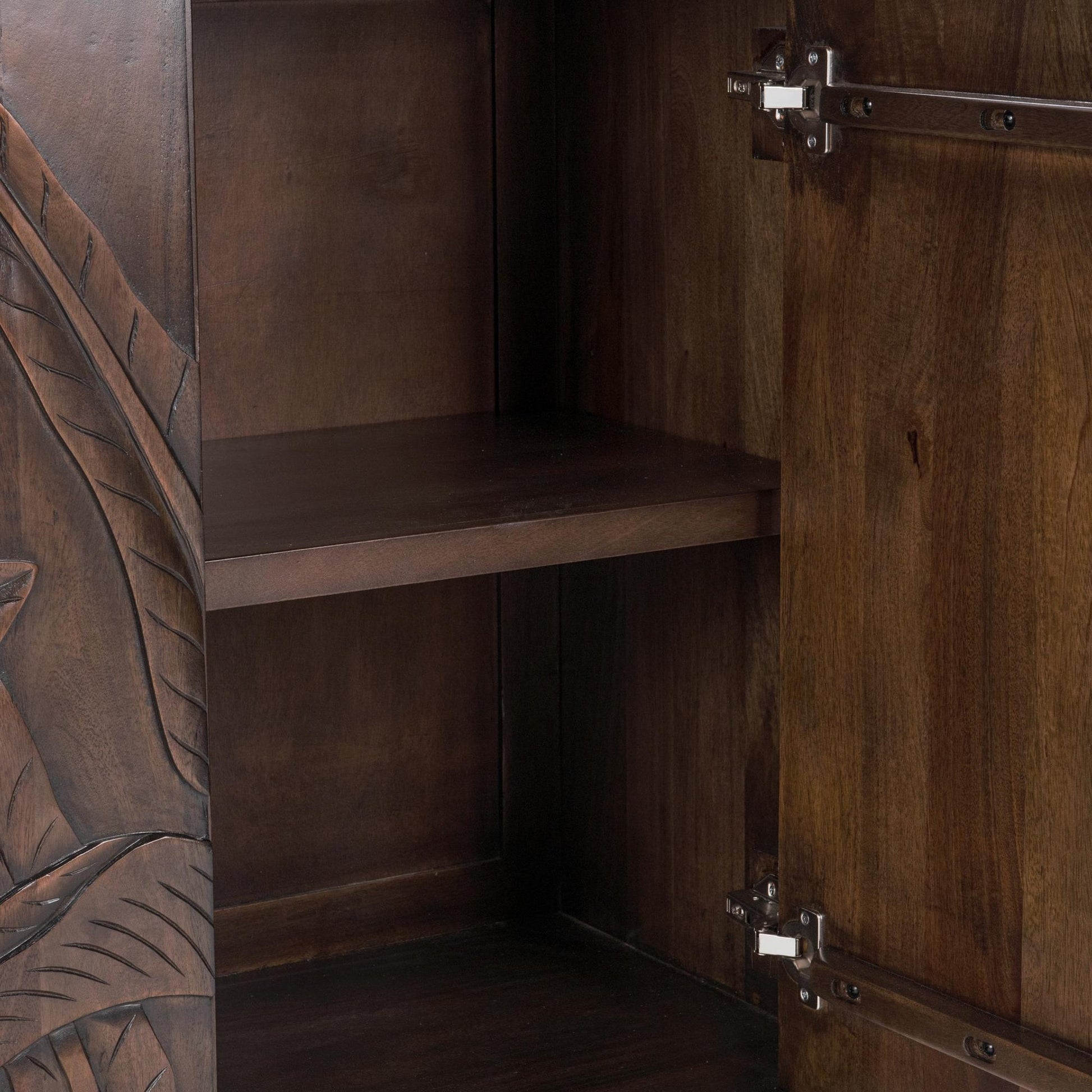 Dark Brown Mango Wood Buffets & Cabinet Ledro Two-Door Cabinet Collection