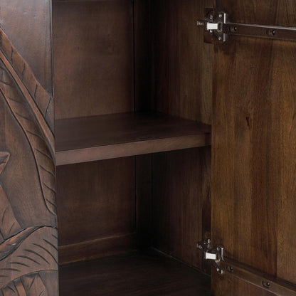 Dark Brown Mango Wood Buffets & Cabinet Ledro Two-Door Cabinet Collection