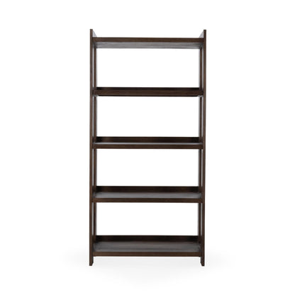 Cocoa Brown Mango Wood Bookcase Marine Bookshelf Collection