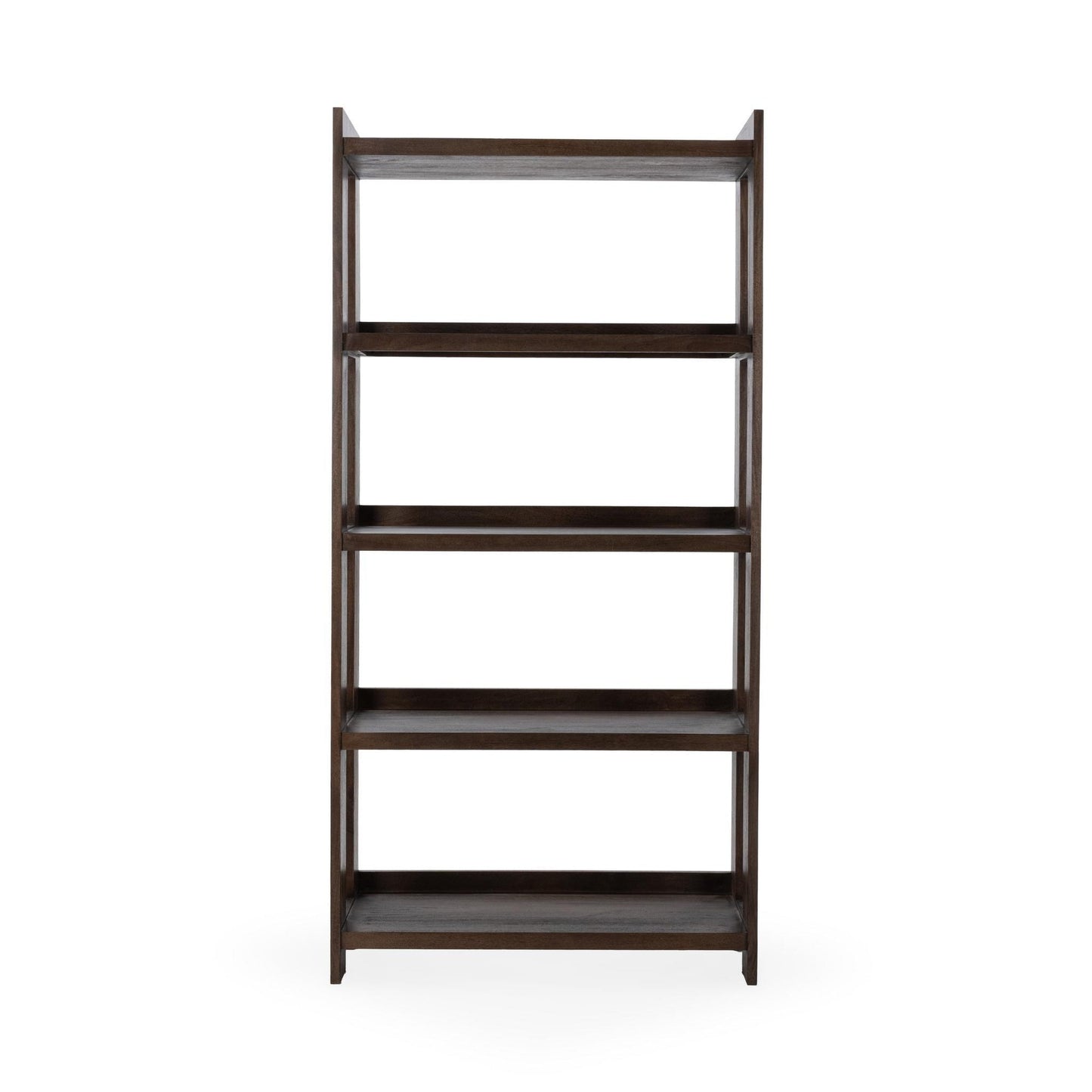 Cocoa Brown Mango Wood Bookcase Marine Bookshelf Collection