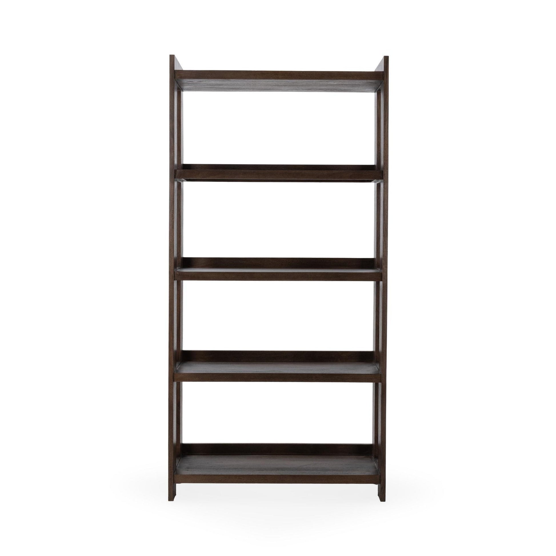 Cocoa Brown Mango Wood Bookcase Marine Bookshelf Collection