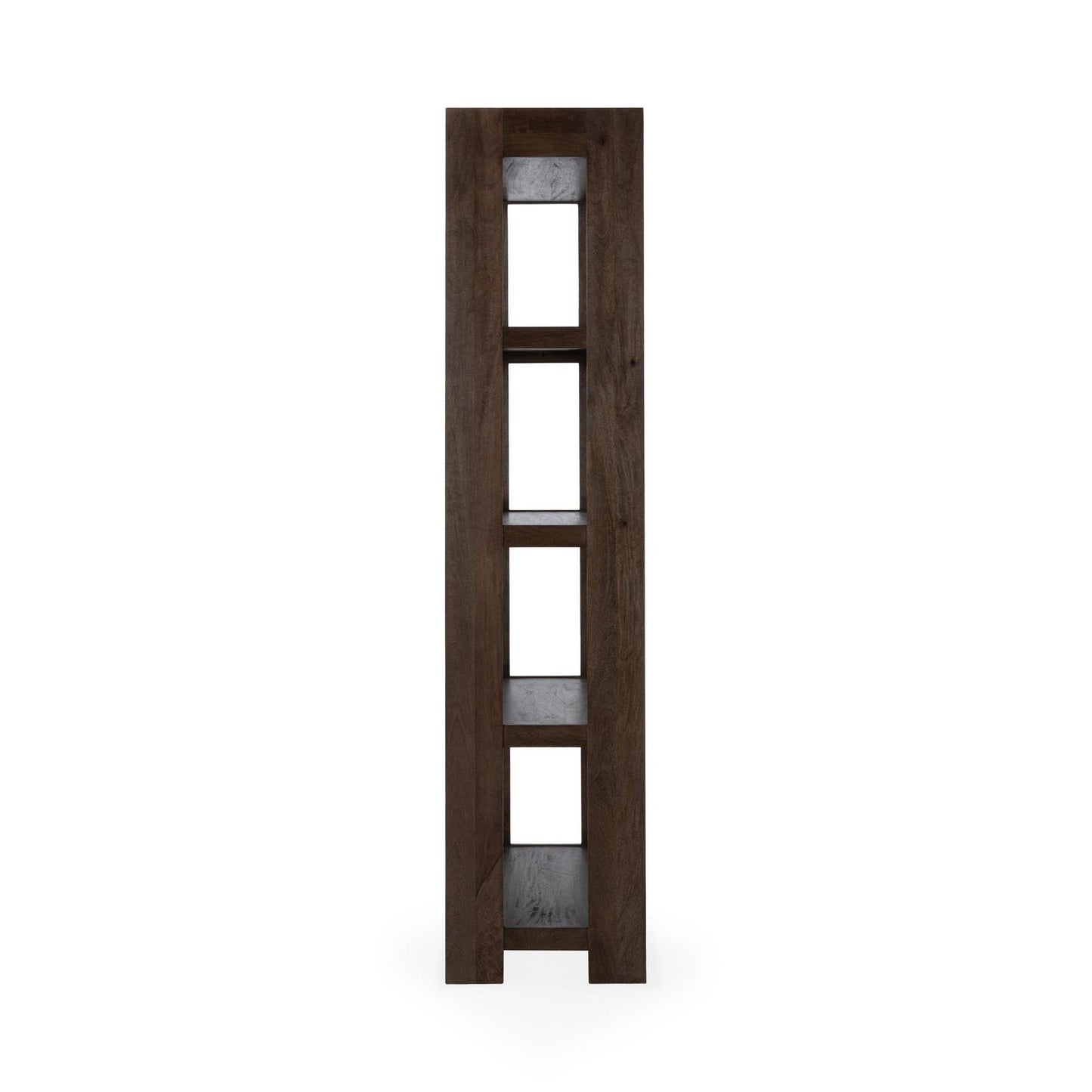 Cocoa Brown Mango Wood Bookcase Marine Bookshelf Collection