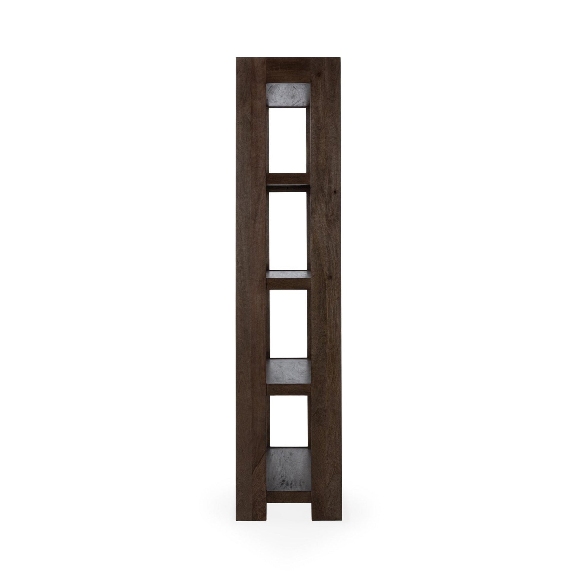 Cocoa Brown Mango Wood Bookcase Marine Bookshelf Collection