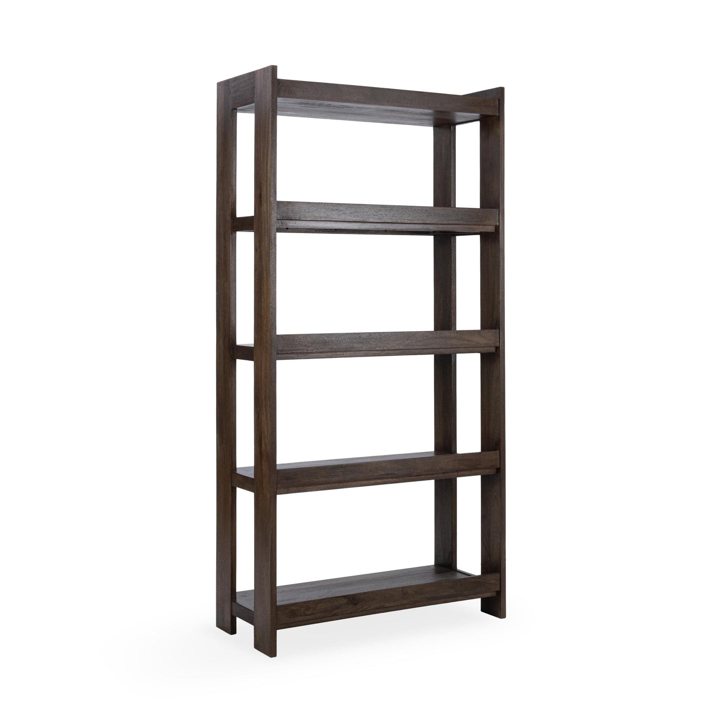 Cocoa Brown Mango Wood Bookcase Marine Bookshelf Collection