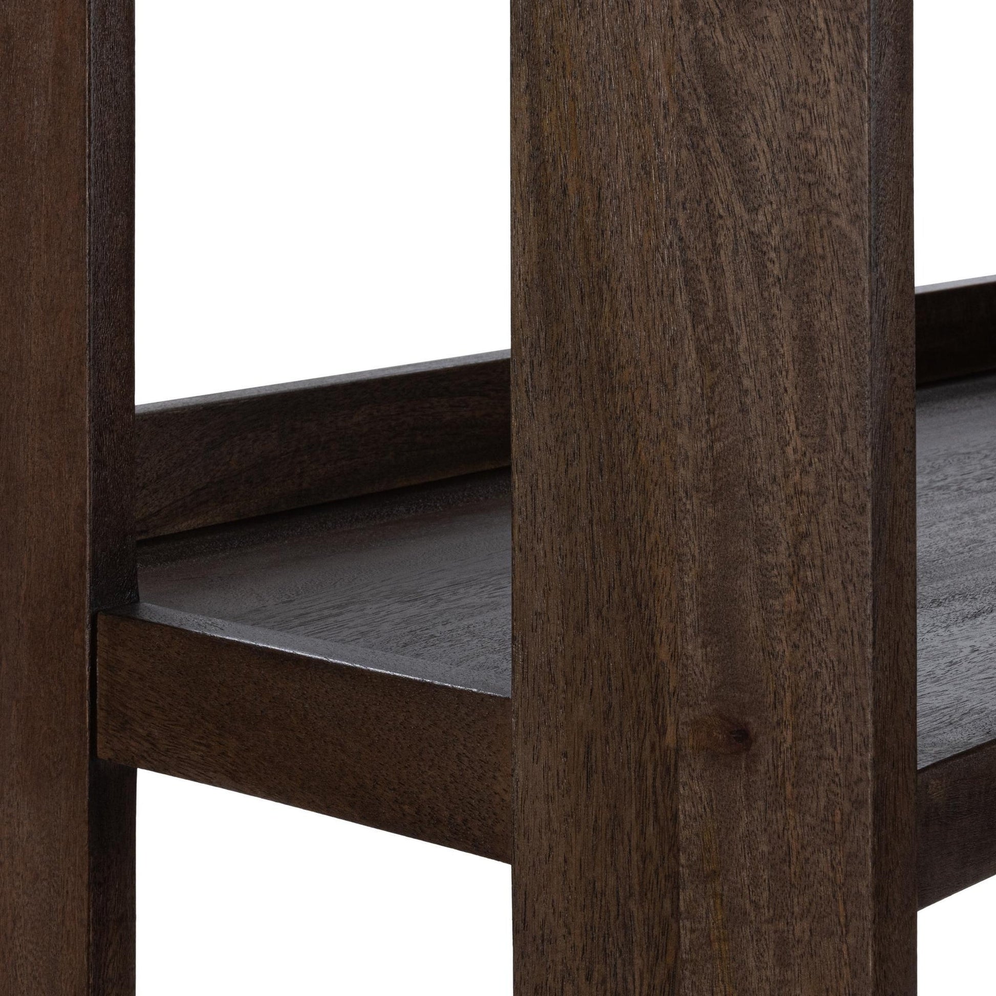 Cocoa Brown Mango Wood Bookcase Marine Bookshelf Collection