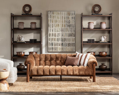 Cocoa Brown Mango Wood Bookcase Marine Bookshelf Collection