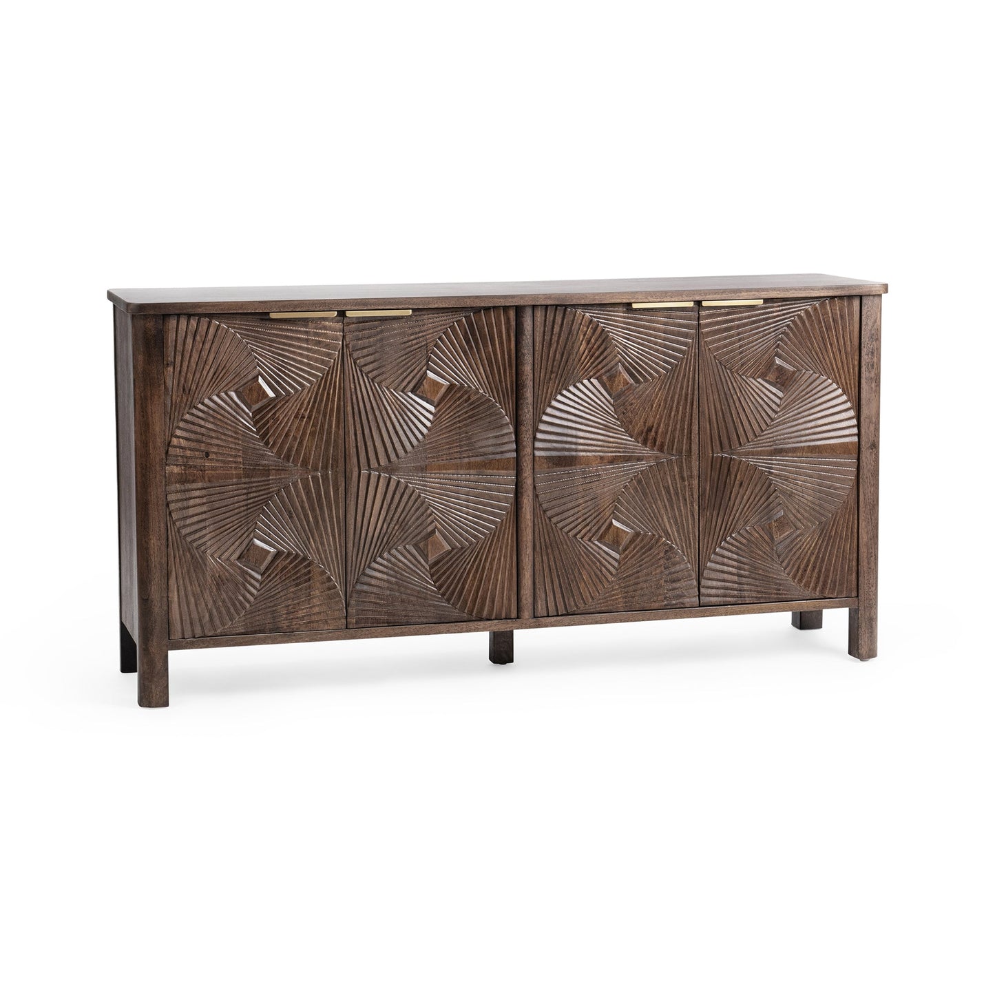 Kona Brown Mango Wood Buffets & Cabinet Lina Four-Door Cabinet Collection