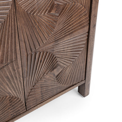 Kona Brown Mango Wood Buffets & Cabinet Lina Four-Door Cabinet Collection