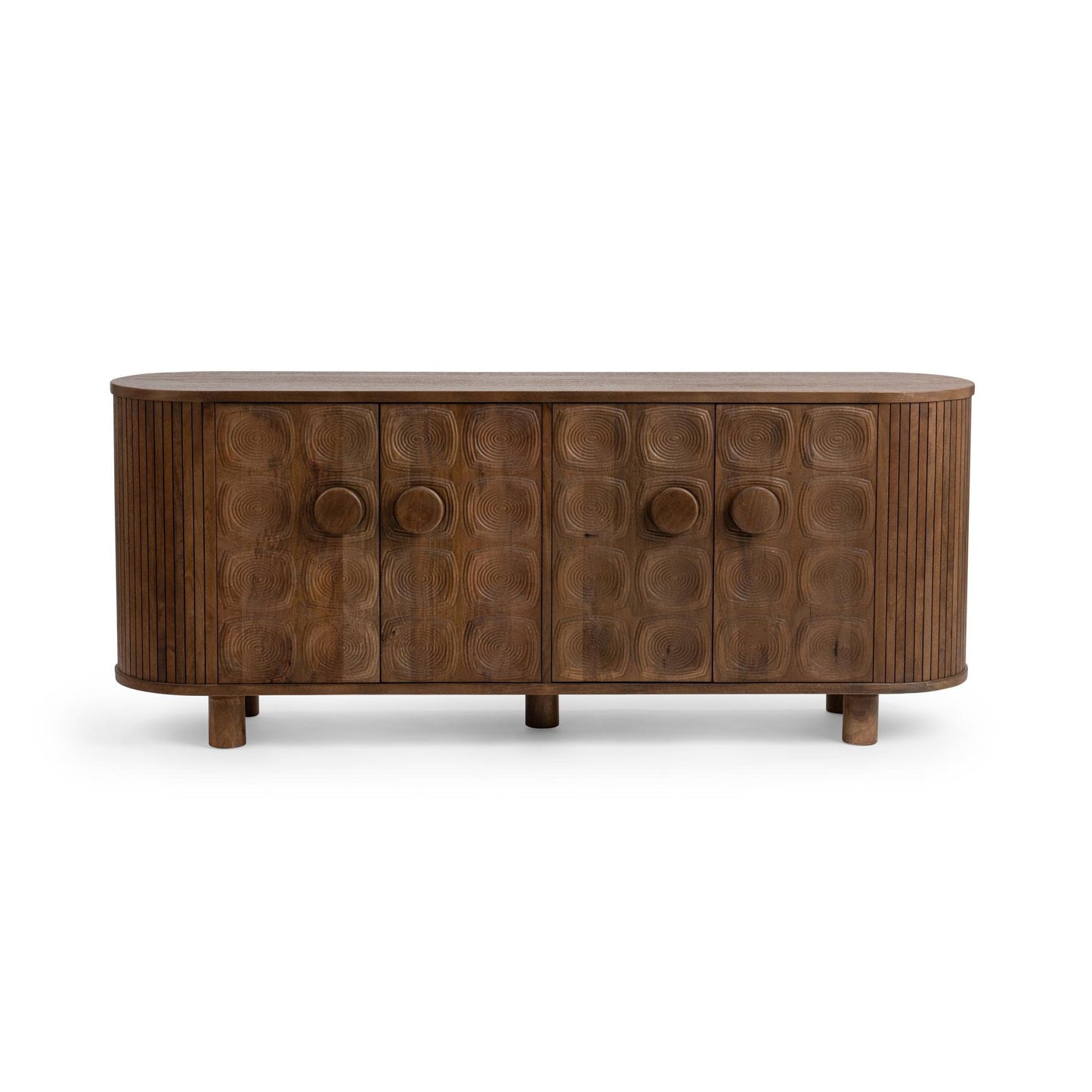 Artisan Brown Mango Wood Buffets & Cabinet Lyle Four-Door Cabinet Collection