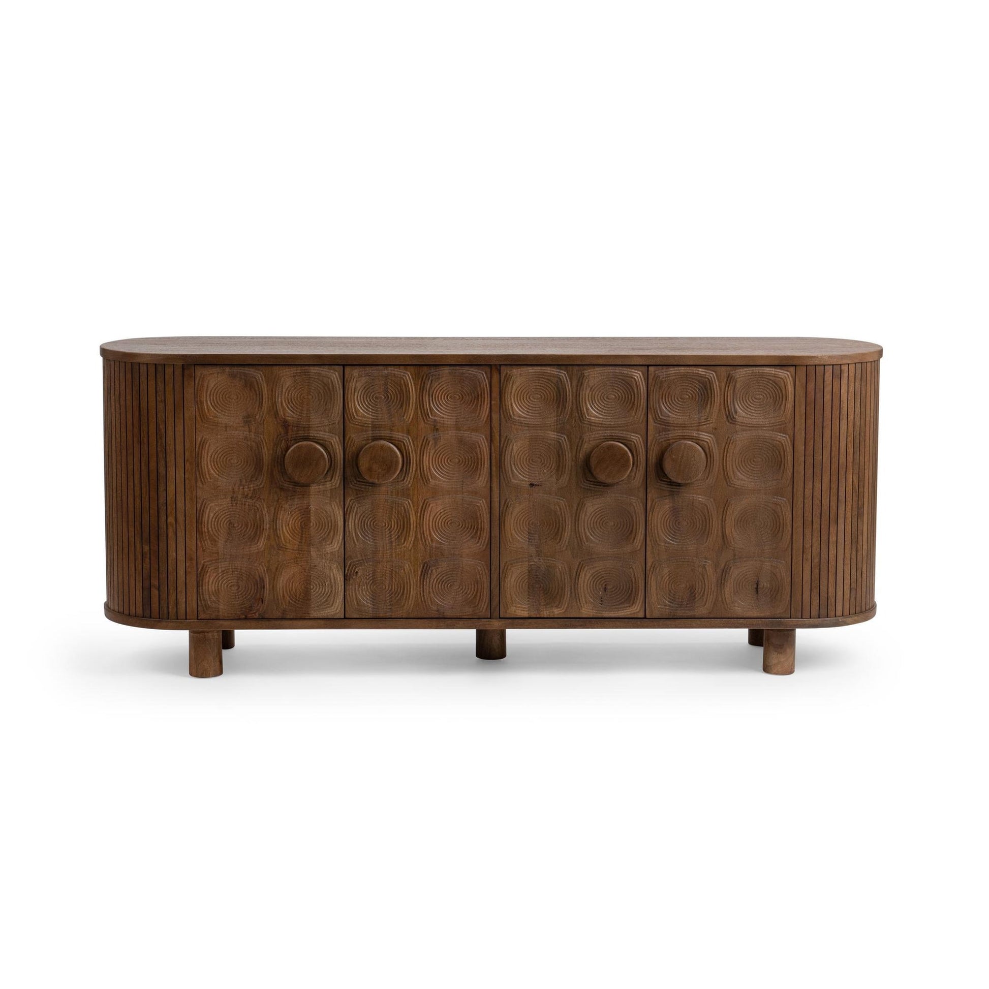 Artisan Brown Mango Wood Buffets & Cabinet Lyle Four-Door Cabinet Collection
