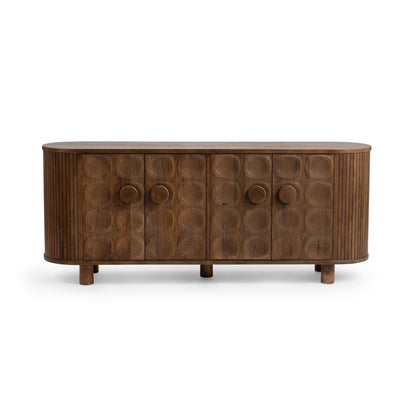 Artisan Brown Mango Wood Buffets & Cabinet Lyle Four-Door Cabinet Collection