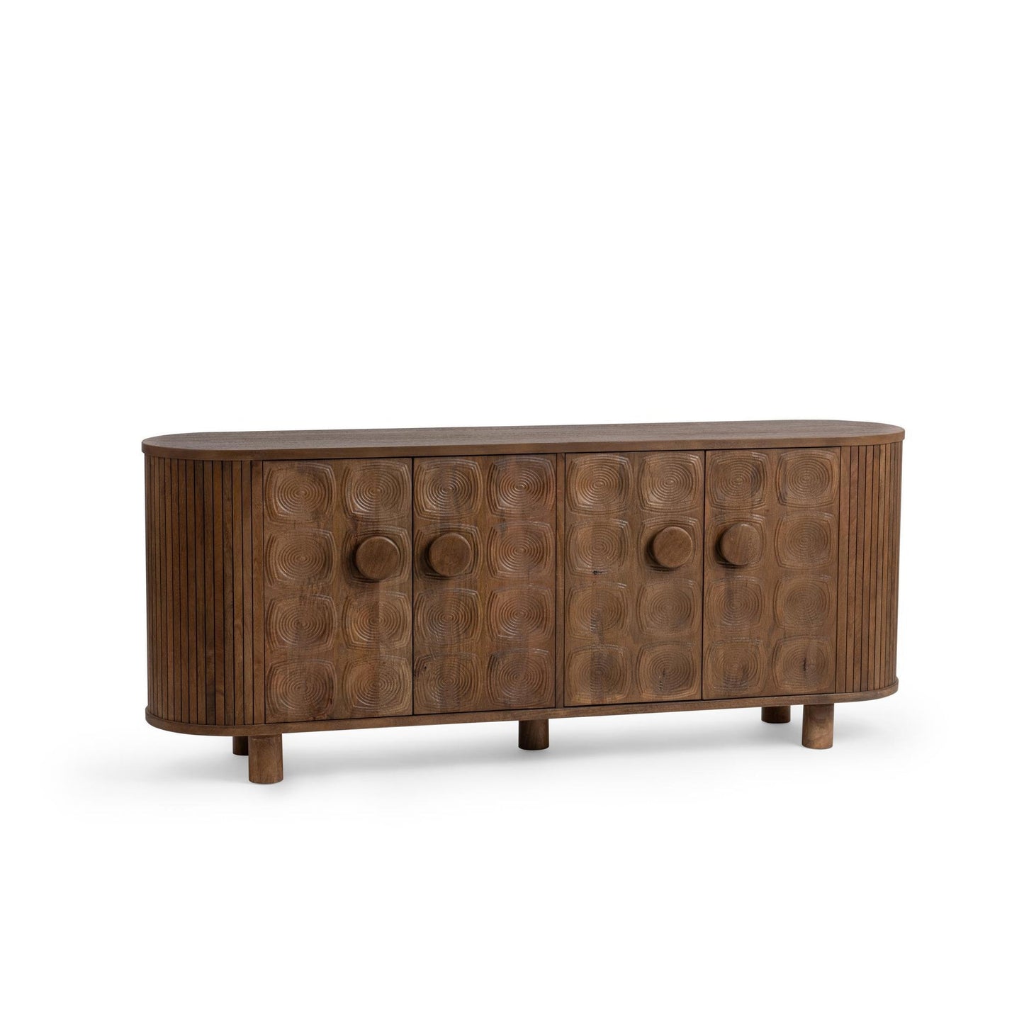 Artisan Brown Mango Wood Buffets & Cabinet Lyle Four-Door Cabinet Collection
