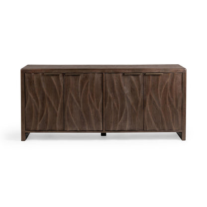 Tundra Brown Mango Wood Buffets & Cabinet Braxton Four-Door Cabinet Collection