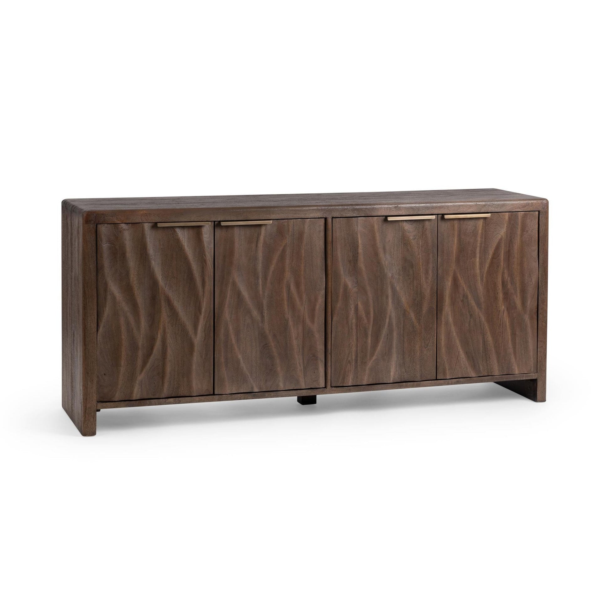 Tundra Brown Mango Wood Buffets & Cabinet Braxton Four-Door Cabinet Collection