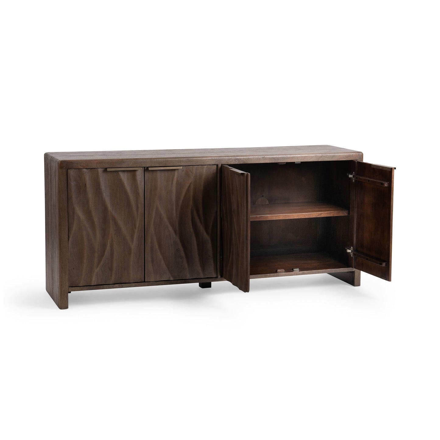 Tundra Brown Mango Wood Buffets & Cabinet Braxton Four-Door Cabinet Collection