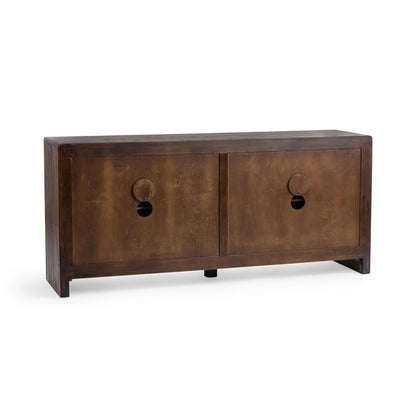 Tundra Brown Mango Wood Buffets & Cabinet Braxton Four-Door Cabinet Collection